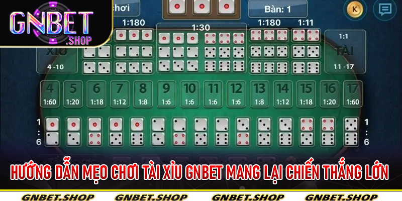Hướng dẫn mẹo chơi tài xỉu gnbet mang lại chiến thắng lớn